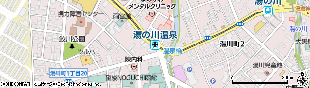 湯の川温泉駅周辺の地図