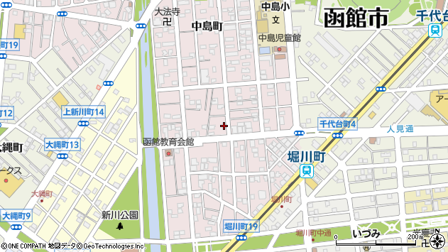 〒040-0014 北海道函館市中島町の地図