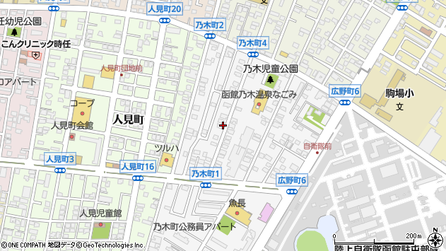 〒042-0943 北海道函館市乃木町の地図