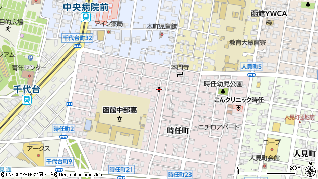 〒040-0012 北海道函館市時任町の地図