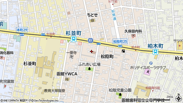 〒040-0003 北海道函館市松陰町の地図