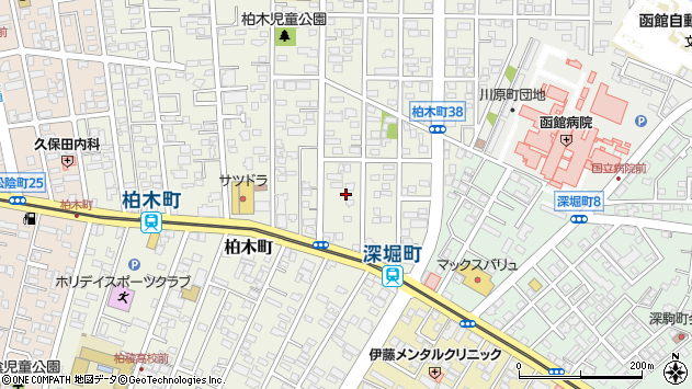 〒042-0942 北海道函館市柏木町の地図