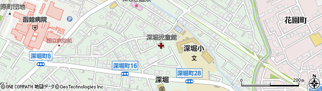 函館市　深堀児童館周辺の地図