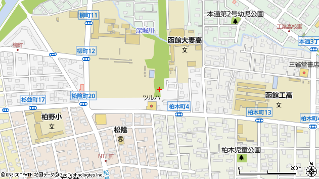 〒040-0002 北海道函館市柳町の地図