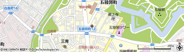 北海道函館市五稜郭町周辺の地図