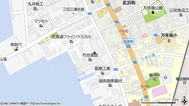 〒040-0076 北海道函館市浅野町の地図