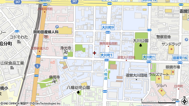 〒040-0084 北海道函館市大川町の地図