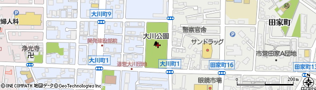 大川公園周辺の地図