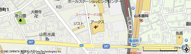 メガネのプリンス函館港町店周辺の地図