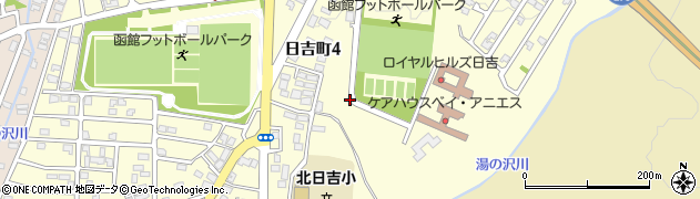 北海道函館市日吉町4丁目周辺の地図