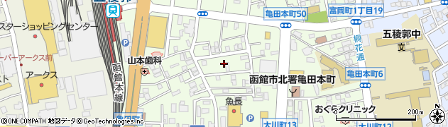北海道函館市亀田本町58周辺の地図