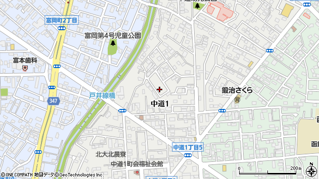 〒041-0853 北海道函館市中道の地図