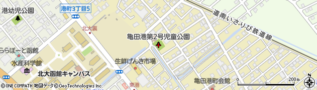 亀田港第2号児童公園周辺の地図