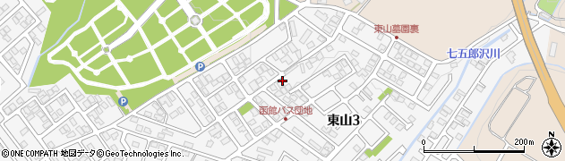 北海道函館市東山3丁目周辺の地図