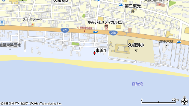 〒049-0122 北海道北斗市東浜の地図