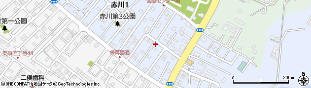 北海道函館市赤川周辺の地図