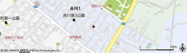 赤川第1街区公園周辺の地図