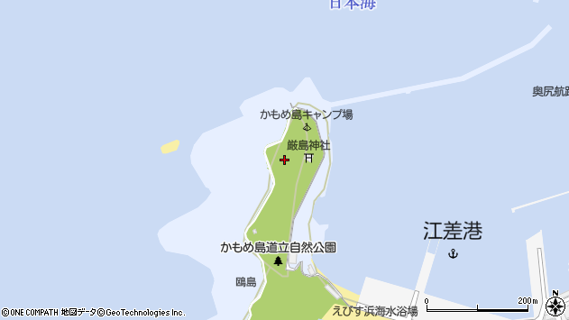 〒043-0045 北海道檜山郡江差町鴎島の地図