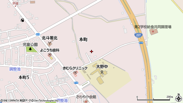 〒041-1201 北海道北斗市本町の地図