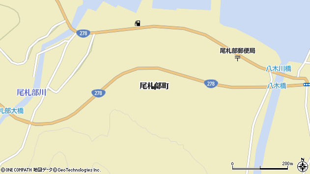 〒041-1603 北海道函館市尾札部町の地図