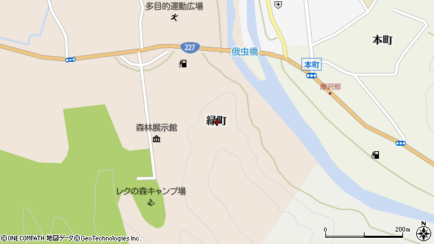 〒043-1112 北海道檜山郡厚沢部町緑町の地図
