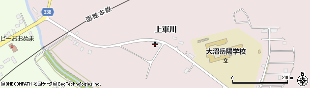 北海道亀田郡七飯町上軍川168周辺の地図