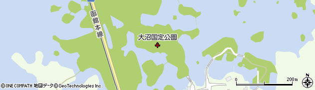 大沼国定公園周辺の地図