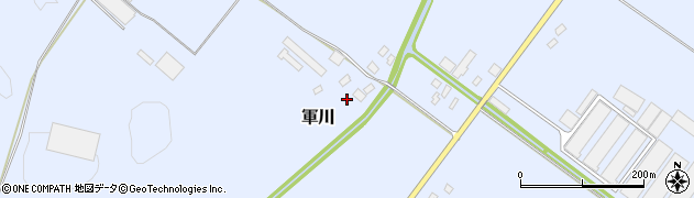 北海道七飯町（亀田郡）軍川周辺の地図
