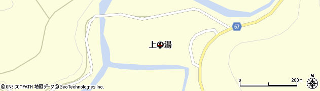 北海道八雲町（二海郡）上の湯周辺の地図