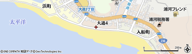 北海道浦河町（浦河郡）大通周辺の地図