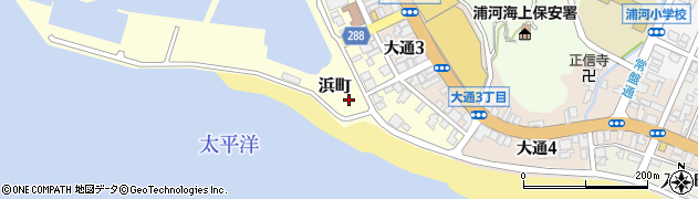 北海道浦河町（浦河郡）浜町周辺の地図