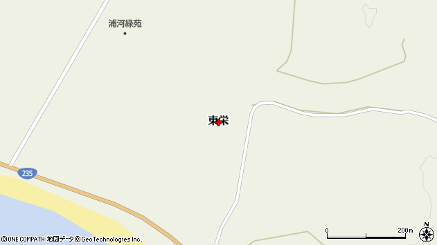 〒059-3461 北海道浦河郡浦河町東栄の地図