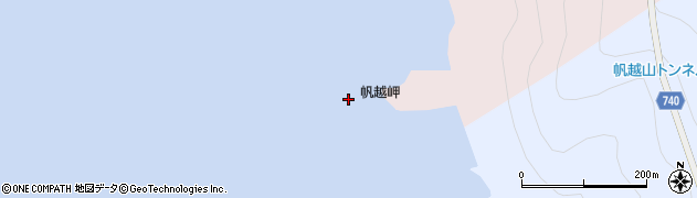 帆越岬周辺の地図