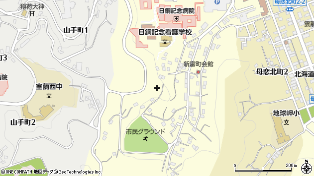 〒051-0005 北海道室蘭市新富町の地図