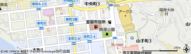 北海道室蘭市周辺の地図
