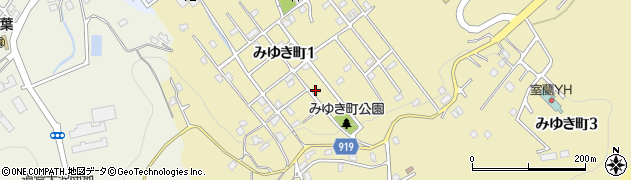 北海道室蘭市みゆき町1丁目周辺の地図