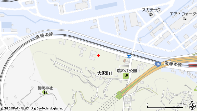 〒050-0086 北海道室蘭市大沢町の地図