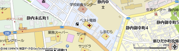株式会社西松屋チェーン　静内山手店周辺の地図