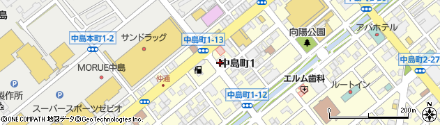 じぇんとる麺 中島店周辺の地図