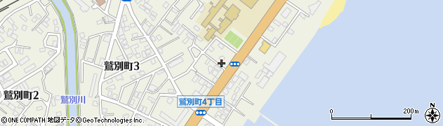 北海道登別市鷲別町周辺の地図