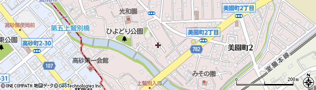 北海道登別市美園町周辺の地図