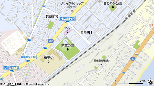 〒059-0035 北海道登別市若草町の地図