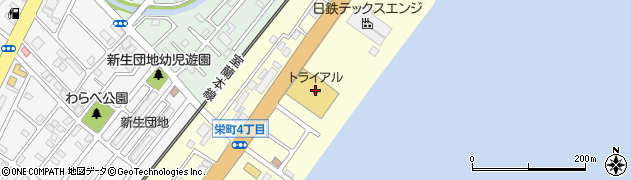 スーパーセンタートライアル登別栄町店周辺の地図