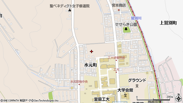 〒050-0071 北海道室蘭市水元町の地図