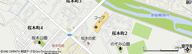 コープのぼりべつ桜木店周辺の地図