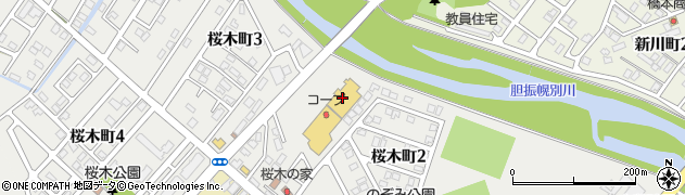 シーズドラッグのぼりべつ桜木店周辺の地図