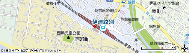 伊達紋別駅周辺の地図