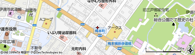 伊達信用金庫　本部営業グループ、経営支援室周辺の地図