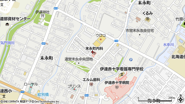 〒052-0021 北海道伊達市末永町の地図