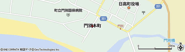 北海道日高町（沙流郡）門別本町周辺の地図